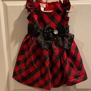 Bonnie Baby Elegant Red and Black Checkered Dress
827